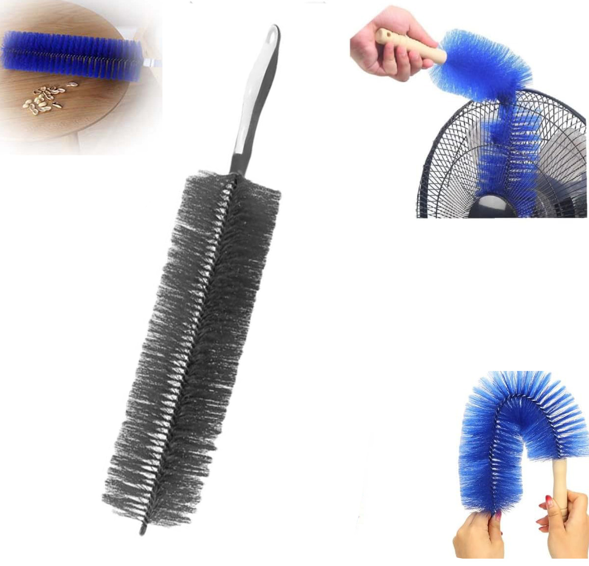 Flexible Fan Dusting Brush (Non-disassembly Cleaning),Fan Brush,Bendable Dusting Brush, Microfiber Dust Collector, Electric Fan Cleaner, Fan Cleaning Brushes,Gray 19*3.5inch